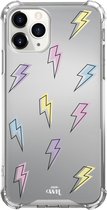 Thunder Colors - iPhone Mirror Case - Spiegel hoesje geschikt voor de iPhone 12 Pro Max hoesje - Hoesje met bumper geschikt voor iPhone 12 Pro Max case - Shockproof hoesje Thunder