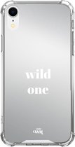 Mirror Case - Wild One - Spiegelhoesje geschikt voor Apple iPhone Xr hoesje - Shockproof case met spiegel en tekst - Spiegel hoesje geschikt voor iPhone Xr case