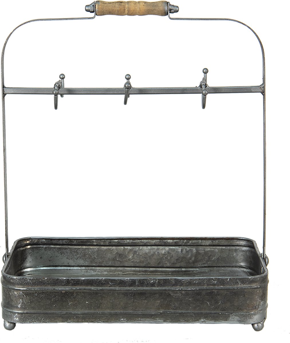 Clayre & Eef Mokkenrek 34x21x40 cm Grijs Ijzer Mokkenboom