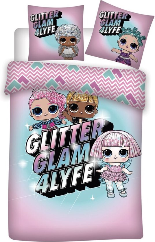 LOL Surprise! Dekbedovertrek Glitter Glam 4Life – Eenpersoons – 140 x 200 cm – Katoen