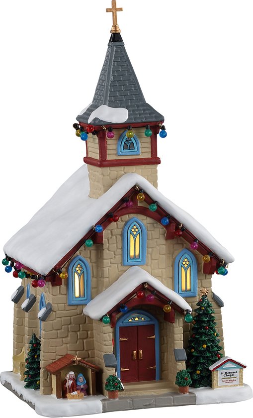 Lemax - 'St. Bernard Chapel' - Verlicht gebouw - Exclusief adapter (werkt ook op batterijen)