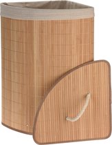 4goodz Bruine Opvouwbare Bamboe Wasmand Hoekmodel 60x35x35 cm - Bruin