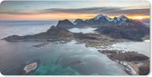 Bureaumat - Fjorden bij zonsopkomst in Noorwegen - 80x40 - Muismat