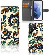 Bookcase Geschikt voor Samsung Galaxy S22 Plus Hoesje Barok Flower