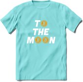 To The Moon - Crypto T-Shirt Kleding Cadeau | Dames / Heren / Unisex | Bitcoin / Ethereum shirt | Grappig Verjaardag kado | BTC Tshirt Met Print | - Licht Blauw - S