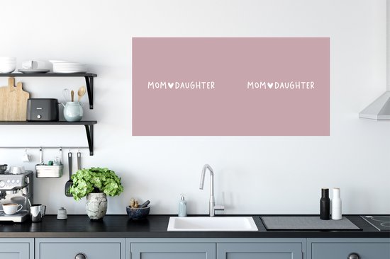 Stickers muraux - Film autocollant - Cadeau - Mère - Fille - Rose - Mom - Fille - Proverbes - Citations - 120x60 cm - Film adhésif - Stickers muraux muraux Chambre d'enfant - Papier peint autocollant - Papier peint autocollant - Film autocollant