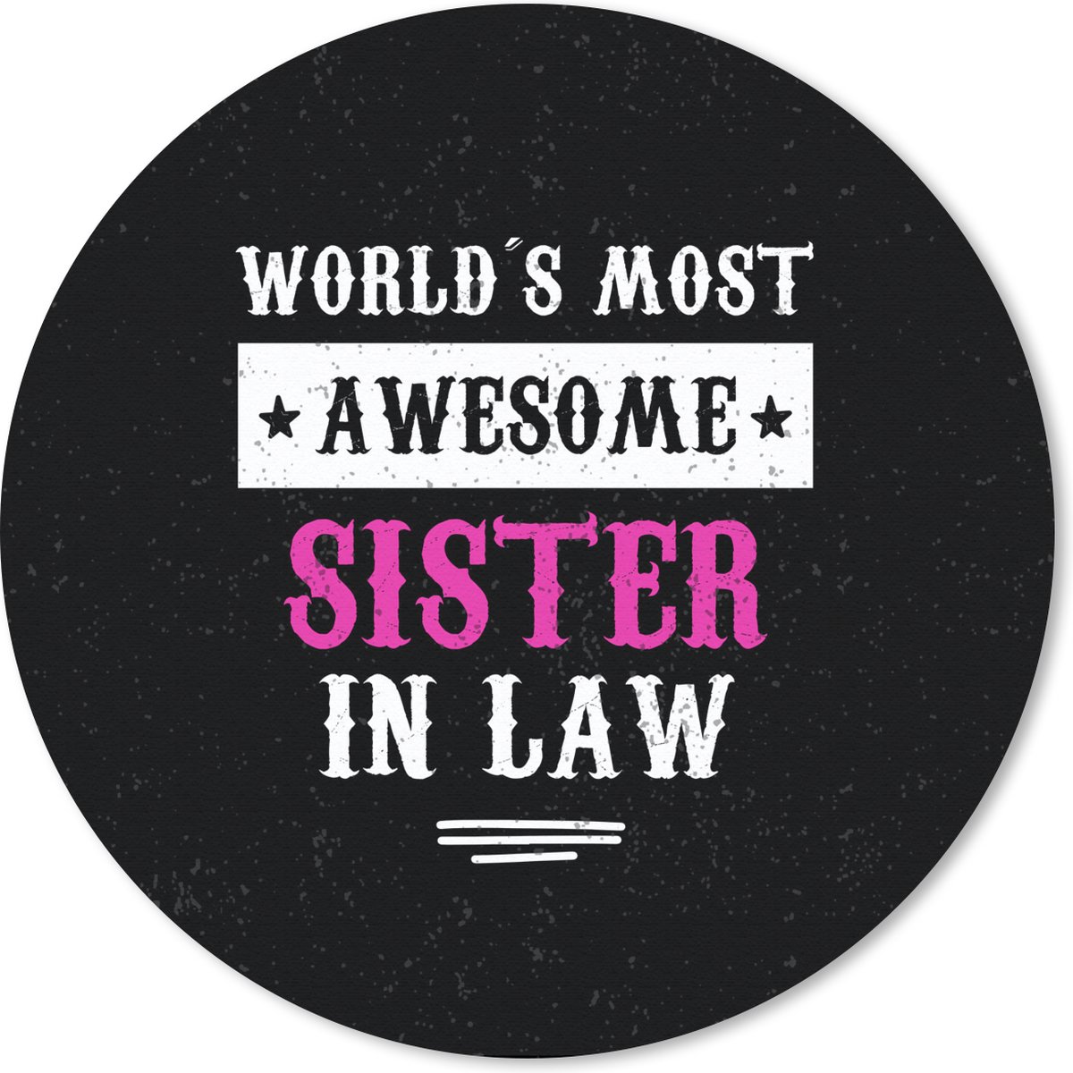 Muismat rond 20x20 cm - Mousepad Zus - Design - Spreuken - Roze - Ronde muismatten