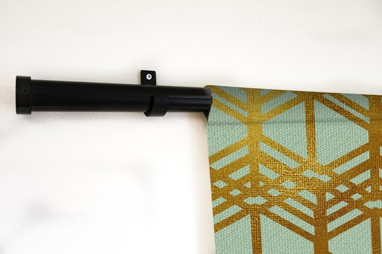 Tapisserie murale Motif Luxe - Motif Luxe composé de lignes dorées sur fond vert Tenture murale coton 120x80 cm - Tapisserie murale avec photo