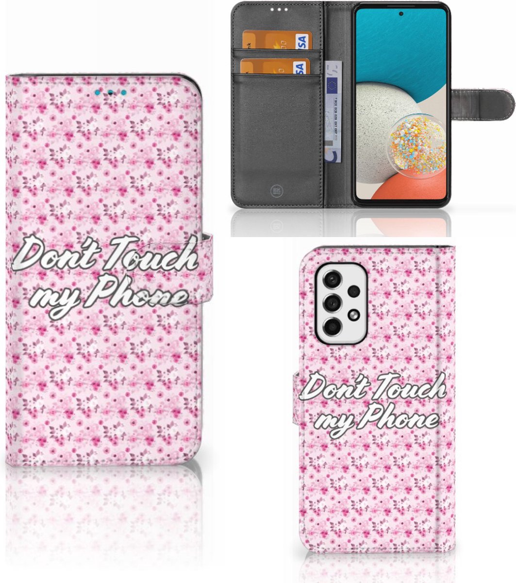 Samsung Galaxy A53 Portemonnee Hoesje Flowers Pink DTMP