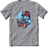 Mining Wolf - Crypto T-Shirt Kleding Cadeau | Dames / Heren / Unisex | Bitcoin / Ethereum shirt | Grappig Verjaardag kado | Tshirt Met Print  Prijs - Donker Grijs - Gemaleerd - XXL