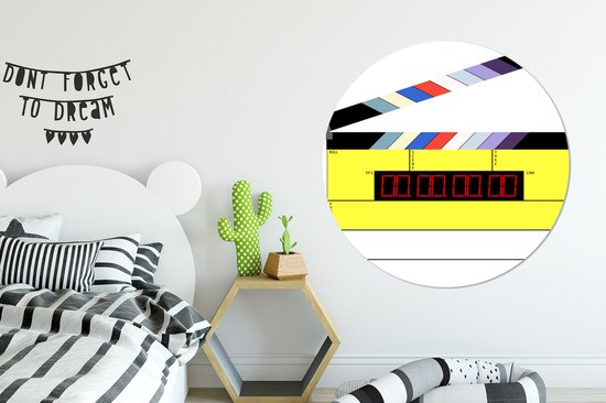 Une illustration d'un clins Hollywood Assiette en plastique Cercle mural ⌀ 120 cm - tirage photo sur cercle mural / cercle vivant (décoration murale) XXL / Groot format!