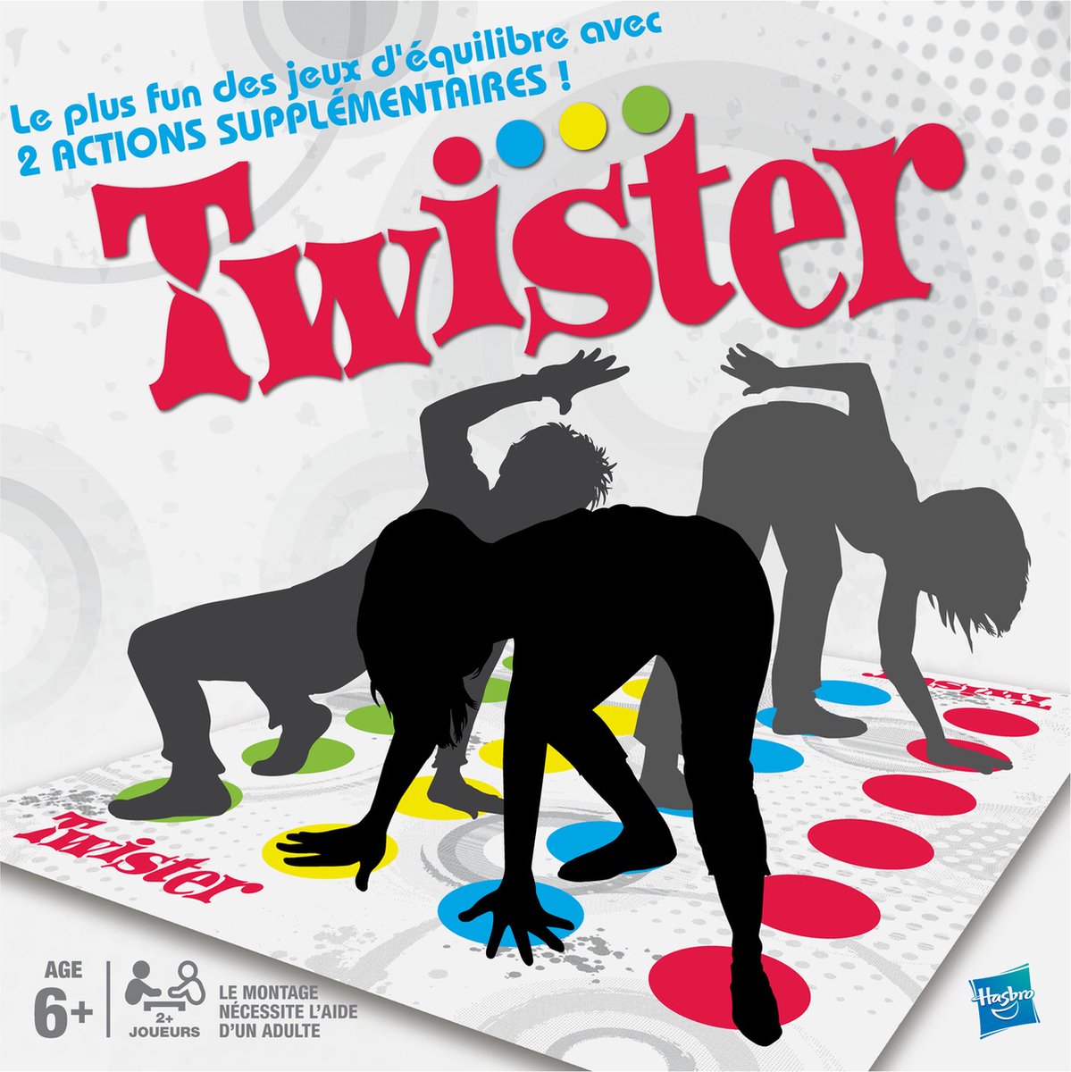 Twister Nouvelle Version Française – Jeu D'équilibre Enfant/adulte – Tapis + Roulette – 2 Joueurs Ou Plus – Dès 6 Ans