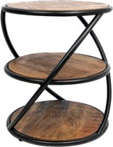 HSM Collection - Salontafel Tower - ø43 cm - mangohout/ijzer