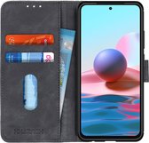 Xiaomi Redmi Note 10 / 10S Hoesje Retro Wallet Book Case Zwart