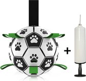 Honden Speelgoed Bal Voetbal Extra Sterk Met Handvaten - 15 cm - Speelgoed voor de hond - Speelbal - incl. pompje