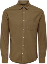 Only & Sons Overhemd Onsluca Life Twill Solid Shirt 22021143 Kangaroo Mannen Maat - XL