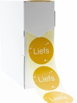 Cadeau stickers - 500 stuks - 'Liefs' - 50 mm - Stickers volwassenen - Sluitstickers - Sluitzegel - Ronde stickers op rol