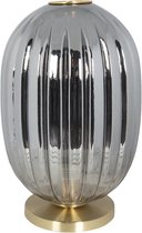 Tafellamp inclusief lichtbron Ø 20*35 cm E14/max 1*40W Grijs Metaal, Glas Ovaal