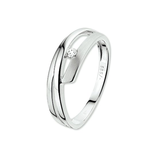 The Jewelry Collection Ring Zirkonia - Witgoud