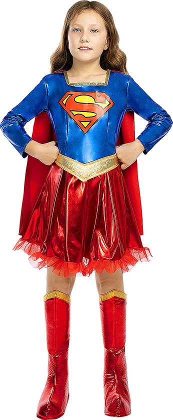 FUNIDELIA Deluxe Supergirl Kostuum voor meisjes - Maat: 135 - 152 cm