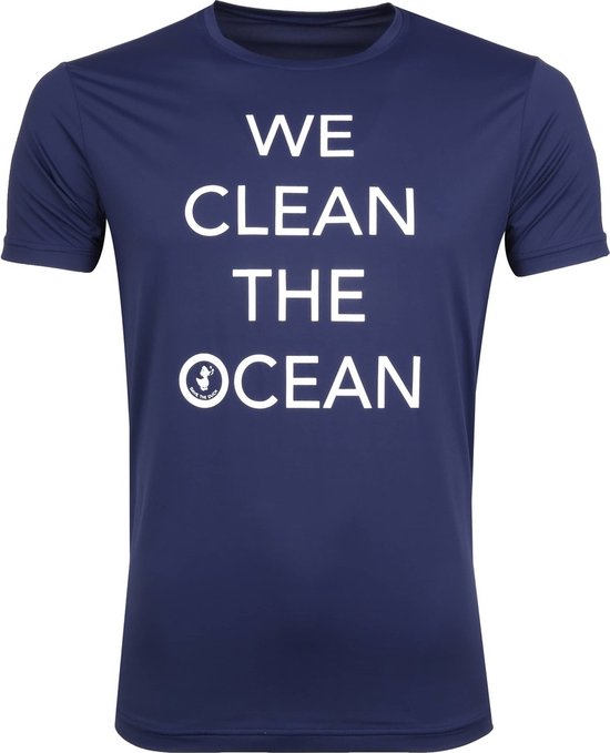 Save the Duck - T-shirt Navy Stretch Tekst - Heren - Maat XL - Slim-fit