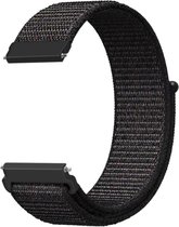 Strap-it Smartwatch bandje 18mm - zacht nylon bandje geschikt voor Garmin Vivoactive 4s - 40mm / Vivomove 3s - 39mm / Venu 2s - 40mm - zwart