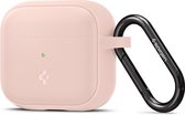 Spigen Silicone Fit Hoesje met Haakje Geschikt voor Apple AirPods 3 Roze