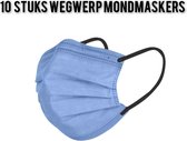 Winter wegwerp mondmaskers pastel - Blauw - per 10 stuks