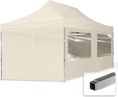 3x6 m Easy Up partytent Vouwpaviljoen, ECONOMY alu 32mm met zijwanden (panorama), crème