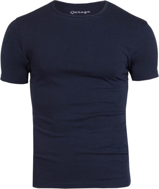 Garage 201 - Bodyfit T-shirt ronde hals korte mouw navy 3XL 95% katoen 5% elastan