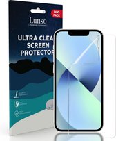 Lunso - Duo Pack (2 stuks) Beschermfolie - Full Cover Screen Protector - Geschikt voor iPhone 13 Mini