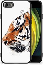 Telefoonhoesje iPhone 7/8/SE 2020/2022 Silicone Case met Zwarte rand Tiger