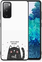 Mobiel TPU Hard Case Geschikt voor Samsung Galaxy S20 FE Telefoon Hoesje met Zwarte rand Cat Good Day