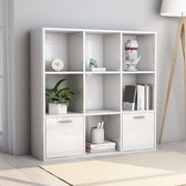 Decoways - Boekenkast 98x30x98 cm spaanplaat hoogglans wit