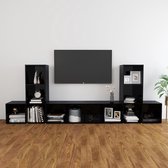 Decoways - 5-delige Tv-meubelset spaanplaat hoogglans zwart