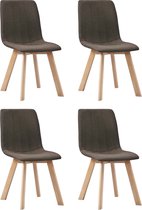 Decoways - Eetkamerstoelen 4 stuks stof bruin