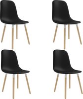 Decoways - Eetkamerstoelen 4 st kunststof zwart