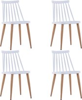 Decoways - Eetkamerstoelen 4 stuks kunststof wit