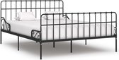 Decoways - Bedframe met lattenbodem metaal zwart 200x200 cm