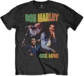 Bob Marley - One Love Homage Heren T-shirt - XL - Zwart