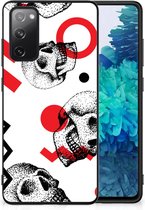 TPU Bumper Geschikt voor Samsung Galaxy S20 FE GSM Hoesje met Zwarte rand Skull Red