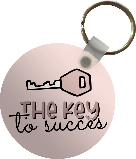 Porte-clés - La clé du succès - Citations - Clé - Proverbes - Plastique - Rond - Cadeaux à distribuer