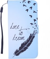 LuxeBass Boekhoesje met print geschikt voor Samsung Galaxy A22 4G - Love To Dream - telefoonhoes - gsm hoes - telefoonhoesjes