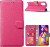 LuxeBass Hoesje geschikt voor Samsung Galaxy A42 - Bookcase Roze - portemonnee hoesje - telefoonhoes - gsm hoes - telefoonhoesjes