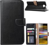 LuxeBass Hoesje geschikt voor Sony Xperia 10 Plus - Bookcase Zwart - portemonnee hoesje - telefoonhoes - gsm hoes - telefoonhoesjes