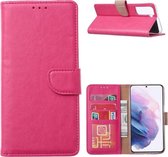 LuxeBass Hoesje geschikt voor Samsung Galaxy A52 - Bookcase Roze - portemonnee hoesje - telefoonhoes - gsm hoes - telefoonhoesjes