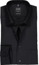 OLYMP Luxor modern fit overhemd - zwart - Strijkvrij - Boordmaat: 37