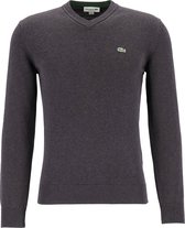 Lacoste trui katoen V-hals - gebreide heren trui - antraciet grijs -  Maat: 3XL