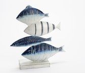 Beeld Totem Vissen - Blauw 31 cm