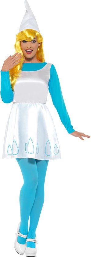 FUNIDELIA Smurfin Kostuum - Smurfen verkleedkleding - Maat: L - Blauw